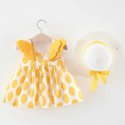2025 Girls Cute Summer Sleeveless Dress Girl 2Pieces Sets Short Pants + Dress Set Stripe Patten for Baby 6-24M