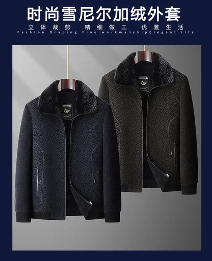 High Quality Winter Woolen Jacket for Men Versatile Brand Casual Business Cotton Trench Coat Add Velvet Keep Warm Overcoat Tops