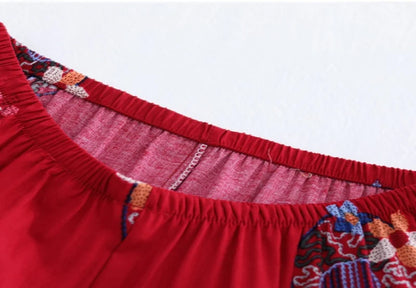 Korean Reviews Many Pajamas Set Summer Women 2 Piece Set Outfit Thin Grandma Pajama Sets Big Size Pajama Printing Home Wear