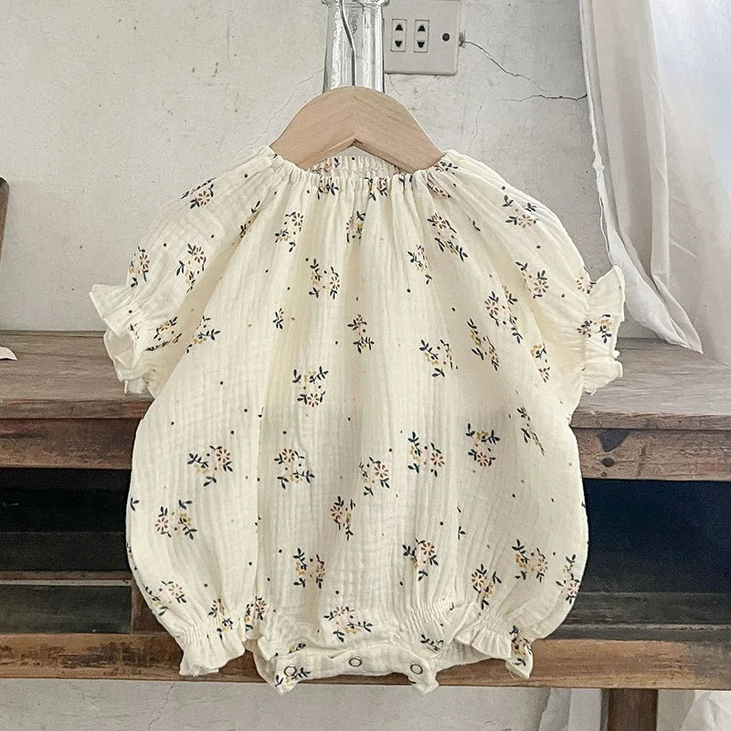 Korean Style Children Clothing Set Short Sleeved Cotton Printed T-Shirt+ Shorts Newborn Baby Girls Clothing Suit For Summer