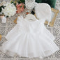 New Born Baby Girl Dress Clothes Christening Dress Classic Infant Baptism Wedding Tulle Dress for Spring Summer 0 3 6 Months