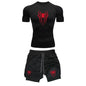 Men's Workout Compression Set Y2K Spider Printed Gym T-shirts Breathable Running Shorts Quick Dry Sports Rash Guard Sportwear Set