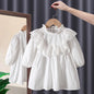 Spring baby girl clothes lace long sleeve dress costume for toddler girl baby birthday kids clothing straight long dresses dress