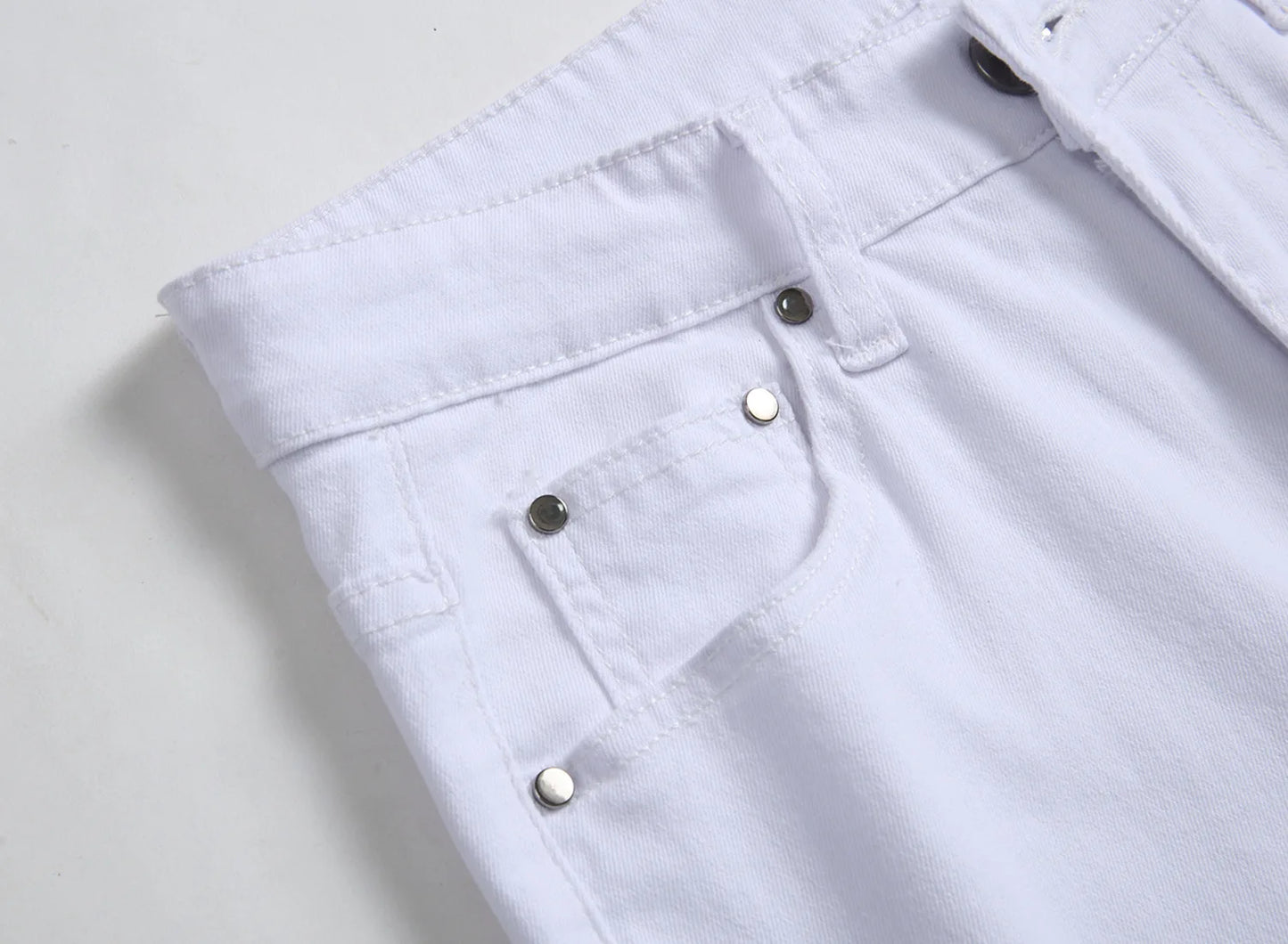 Punk Street Style Ripped Skinny Jeans Men Vintage Wash Solid Denim Trouser Men's Casual Slim Fit Pencil Denim Holes Pants 2025