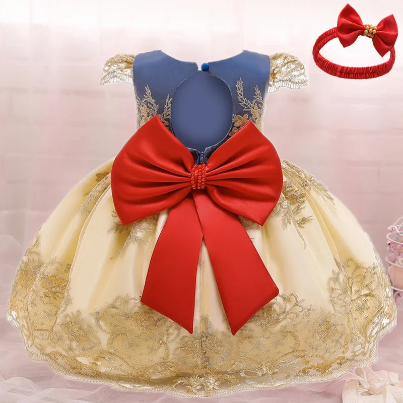 Baby Girls Christmas Dress 3 6 9 12 18 24 Months Toddler Newborn Lace Princess Dress 1 Year Old Birthday Party New Year Costume