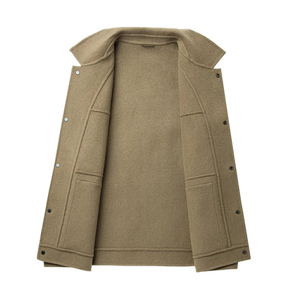 2025 Autumn/Winter New Double sided Woolen Coat High end Fabric Korean Edition Fashion Pure Handmade Woolen Coat Work Style