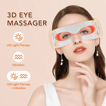Electric 3D Eye Beauty Device with 3 Modes - Eye Vibrator Massage & 36 LED Light Therapy for Gentle Fatigue Relief And Dark Circ