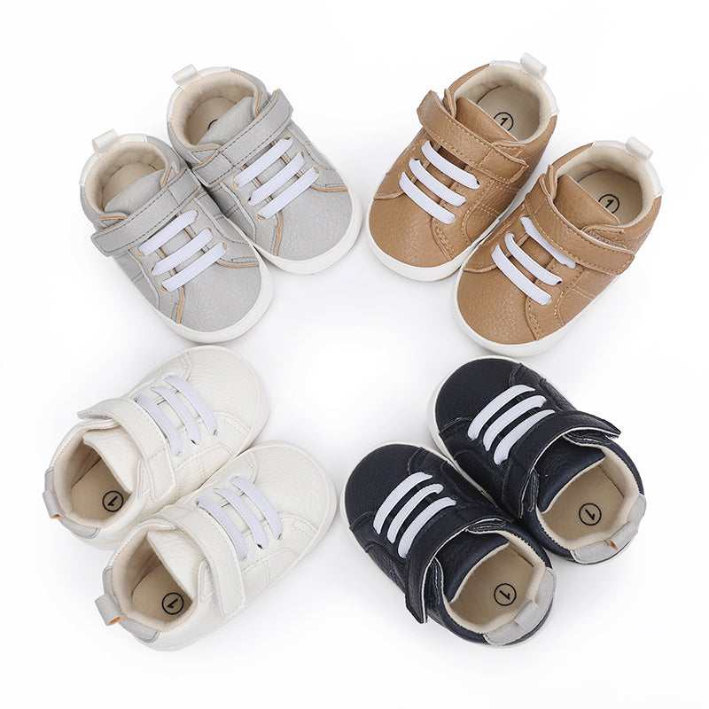 Newborn Baby Girls Boys Sneakers PU Leather Anti-Slip Soft Sole Pre walker Toddler Casual First Walkers Infant Shoes For 0-18M