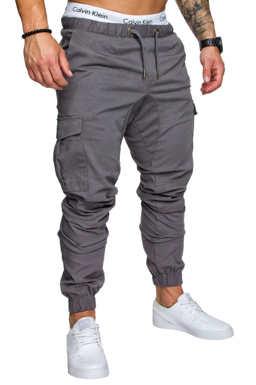 New Men's Casual Work Pants With Multiple Pockets Sports Jogger Pants