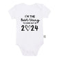I'm the Best Thing 2024 Newborn Baby Clothes White Cotton Summer Bodysuits for Infants Short Sleeve Boys Girls Romper