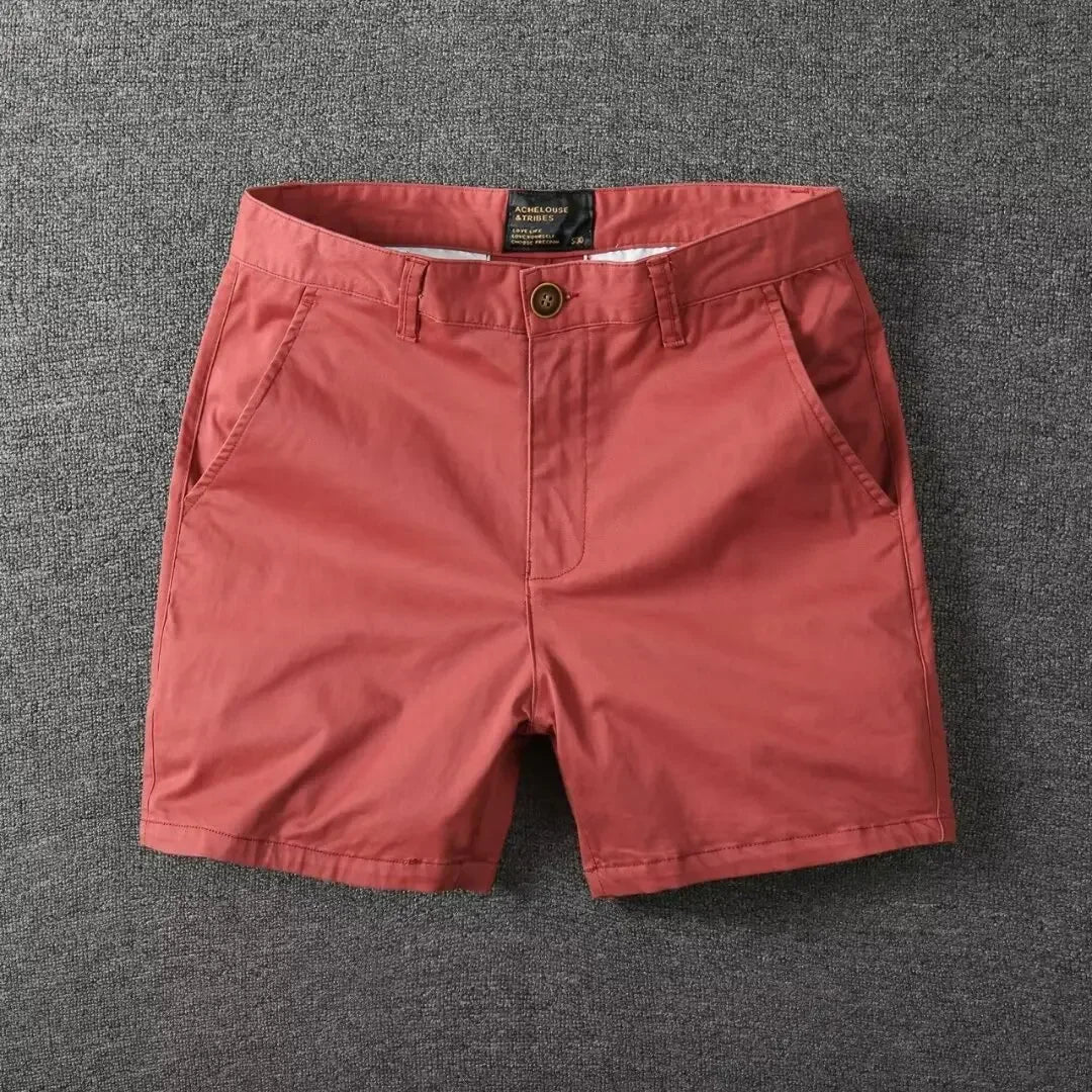 Men's Casual Cotton Shorts Summer Solid Color Slim Fit Loose Fit Thin Three-quarter Length Pants  Workwear