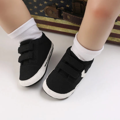 Hot Selling Baby Shoes Classic Soft Sole Shoes Newborn Casual Fashion Sports Shoes Infant Toddler  Solid Color Strips Crib Shoes