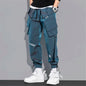 Thin Streetwear Casual Pants Men Ribbons Harem Jogging Pants Male Slim Fit Spring Cargo Pants Multi-Pockets Women Trouser