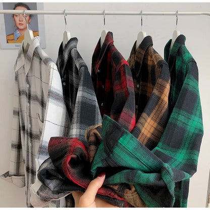 New Spring Long Sleeve Red Black Plaid Shirt Men Slim Fit Cotton Casual Shirts Men Clothing Coat Fashion Brand M-3XL