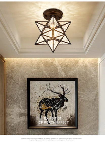 Lamps for Living Room Decor Five-pointed chandelier Modern Balcony Corridor Porch Fashion Network Red Star  Ceiling Light