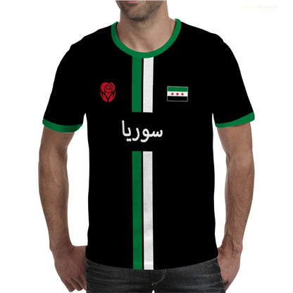 New Syria Football Jersey Men's Sports T-shirts Syrian Flag Street Oversized Tops Unisex Casual Graphic T-shirts Men's Gifts