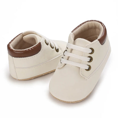 Fashionable 0-18M Boys and Girls' Shoes Classic Solid Color Leather Bottom Anti slip Preschool First Step Casual Sports Shoes