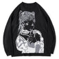Oversized Sweater Men Women Harajuku Anime Girl Graffiti Vintage Knitted Sweater 2025 Winter Unisex Cotton Pullover Streetwear