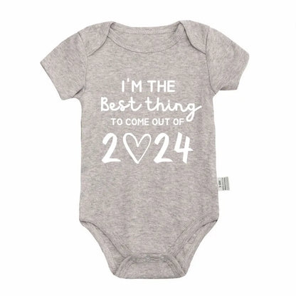 I'm the Best Thing 2024 Newborn Baby Clothes White Cotton Summer Bodysuits for Infants Short Sleeve Boys Girls Romper