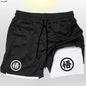Goku Anime Running Shorts Men Fitness Gym Training 2 in 1 Sports Shorts Quick Dry Workout Jogging Double Deck Shorts