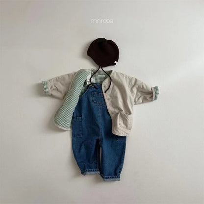 Baby Clothing Simple All Match Denim Overalls 2025 Spring and Autumn New Fashion Casual Pants Boys Girls Baby Loose Pants