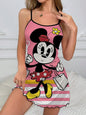 Sexy Dress Lettuce Trim Minnie Mouse Fashion Summer Dresses 2025 Crew Neck Disney Women's Elegant Chic Mini Trim Neck Slip Dress