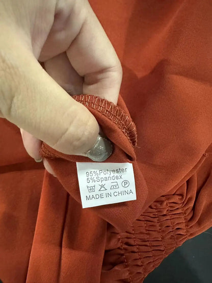 Women's New Solid Color Chiffon Shirt V-neck Pullover Flared Long Sleeved Top Shirt Office Lady Elegant Khaki Loose Blouse