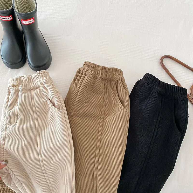 MILANCEL 2025 Spring Autumn Solid Kids Boys Straight Pants Fashion Children Clothing Trousers Brief Jeans for 1-6 Years