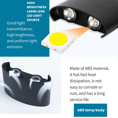 LED Wall Light Outdoor Indoor 2W 4W 6W 8W 10W AC85-265V Up Down White Black Modern Light For Home Garden Bedroom Corridor