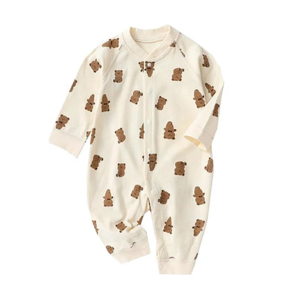 Baby Autumn Clothes Cartoon Bear Printed Romper for Boys Girl Newborn One-Pieces Clothing Cotton Toddler Bodysuit Infant Costume