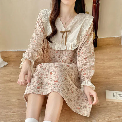 Pajama Sets Women Comfortable Daily Print Design Sweet Autumn Popular Attractive Ulzzang V-Neck Students Holiday Elegant Trendy