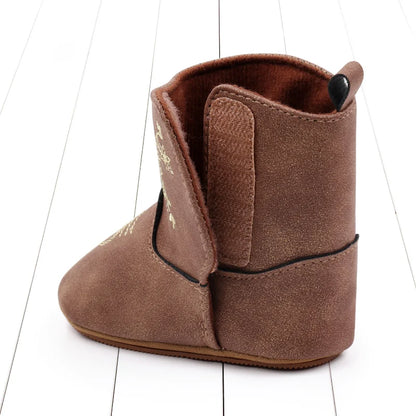 Baby Boots Made Of Soft PU and High-quality Cotton 2024 New Autumn and Winter Short Boots With Rubber Soles and Anti Slip Baby