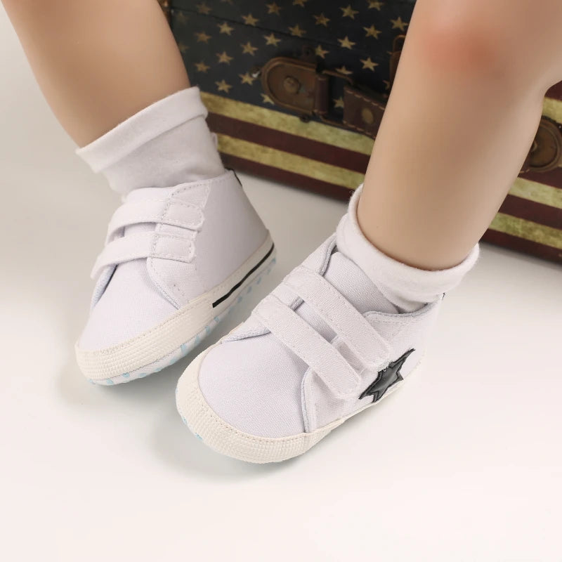 Hot Selling Baby Shoes Classic Soft Sole Shoes Newborn Casual Fashion Sports Shoes Infant Toddler  Solid Color Strips Crib Shoes