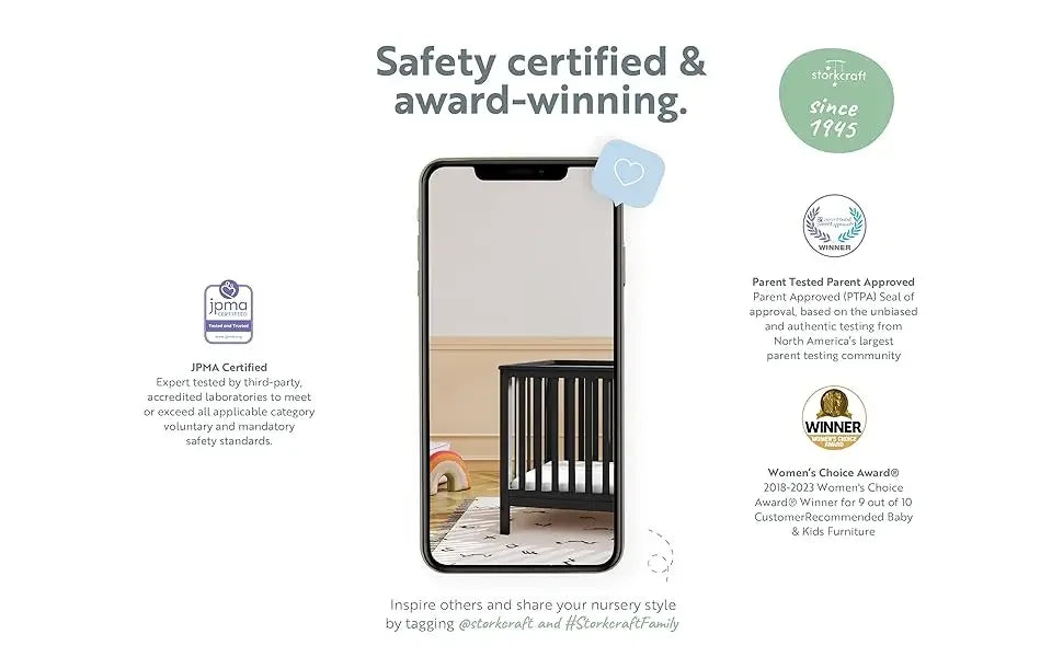 4-in-1 Convertible Crib (Natural) - Converts to Daybed, Toddler Bed, and Full-Size Bed, Fits Standard Full-Size Crib Mattress, A