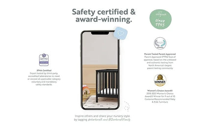 4-in-1 Convertible Crib (Natural) - Converts to Daybed, Toddler Bed, and Full-Size Bed, Fits Standard Full-Size Crib Mattress, A