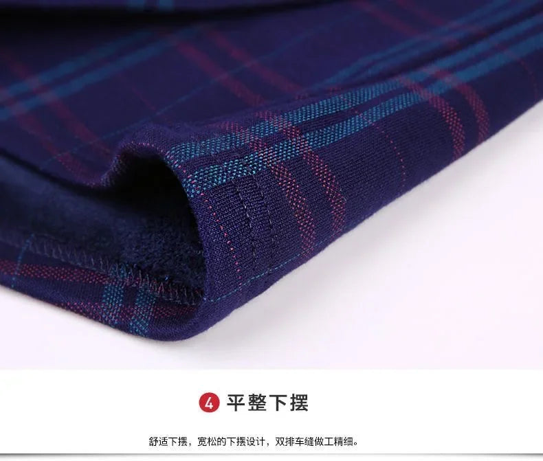 New 2025 Men's Thick Long Sleeve Shirts Fashion Casual Business Versatile Shirts Tops Men Plaid Striped Warm Shirts Camisas Male