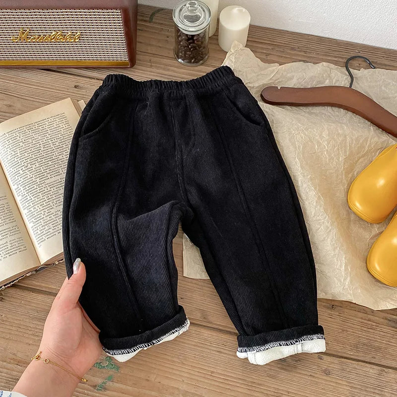 MILANCEL 2025 Spring Autumn Solid Kids Boys Straight Pants Fashion Children Clothing Trousers Brief Jeans for 1-6 Years