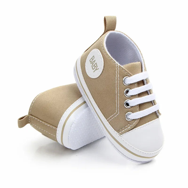 0-12 Months Baby Boys Canvas Shoes Cute Newborn Infant Toddler Crib Sneakers Little Girl Soft Sole Floor First Walkers TS111