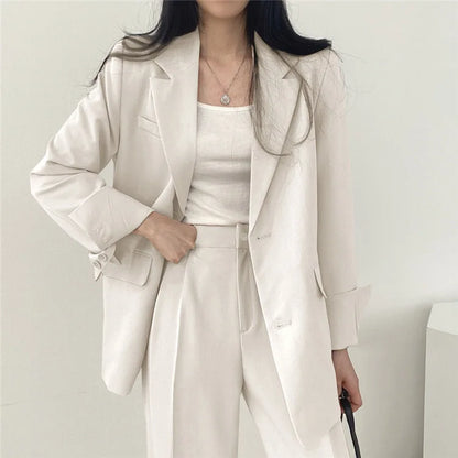 Fall Fashion Long Sleeve Blazer Mujer Pant Sets Blazers Women 2025 Casual Women's 2 Piece Outfit Set Suits Outwear