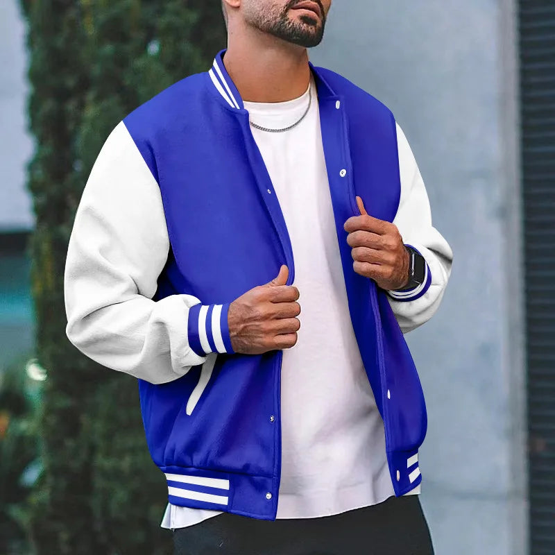 2025 New Loose Trendy Brand Baseball Jersey  Men Fashion Bomber Jacket Men's Casual Plus Size Tops Street Men's overcoat