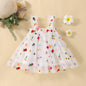 2025 New Baby Girl Clothes Multi Coloured Embroidered Floral Mesh Camisole Cute Baby Girl Dress Party Princess Fluffy Dresses