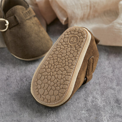 0-18M Newborn Baby First Walking Shoes Soft Cow Suede Sole Rubber Non-slip Walking Shoes Newborn Boys Girls Casual Flats