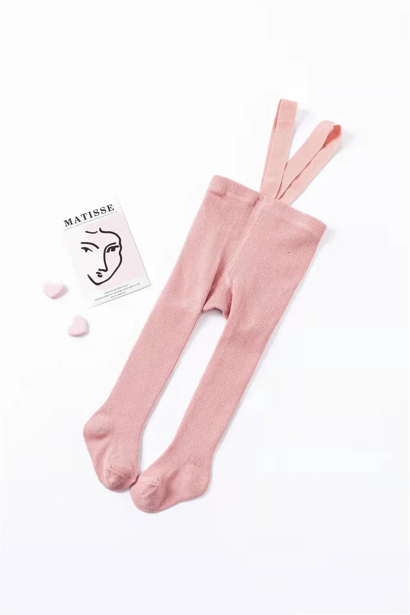 Baby Cute Knitted Tights Boys Girls Pantyhose Casual Suspender Tights Infant Toddler Autumn Spring Leggings Solid Color Clothing