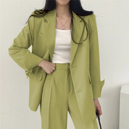 Korean Fashion Spring Women's Suits Casual Top Trousers 2 Piece Sets Women's Outfits Coats Slim Fit Blazers for Women Clothing