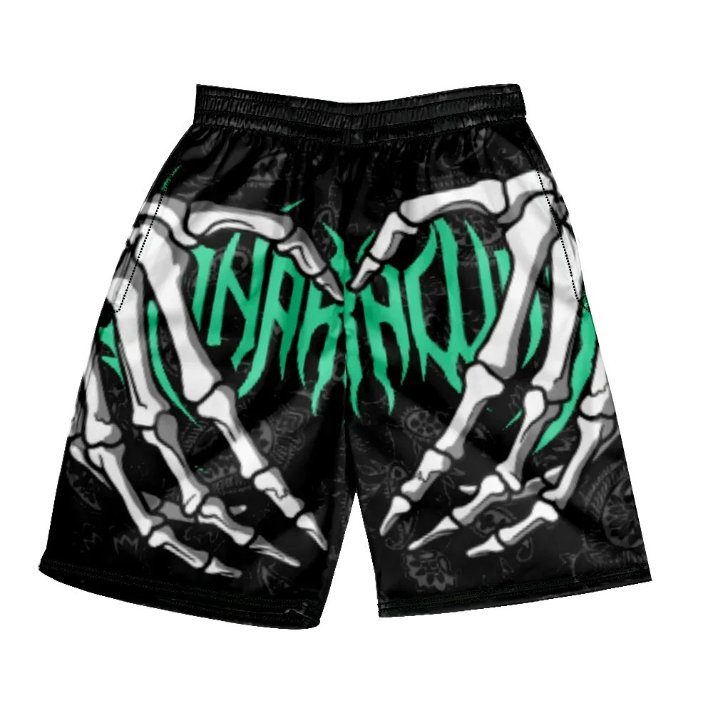 2025 Summer Classic Skull Beach Short Pants New Fashion Skeleton Hand Print Men Women Gym Shorts Quick Drying Trunks Ice Shorts