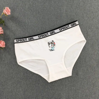 3Pcs New Fashion Cartoon Printing Letter Edge Girl Cotton Underwear Student Boxer Underwear Girls Triangle Underwear 8-16 Years