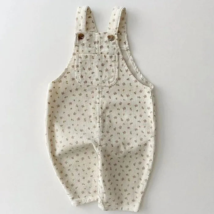 2025 New Spring Korean Style Baby Girls Boys Overalls Corduroy Print Newborn Baby Jumpsuit Outfits Infant Baby Girls Boys Pants