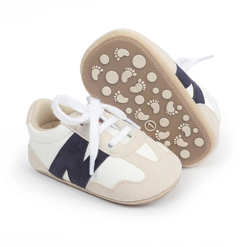 Newborn Baby Sneakers Letter Patchwork Baby Casual Shoes Anti-slip Hundred Toddler Baby Boys Girls Shoes 0-18 Months