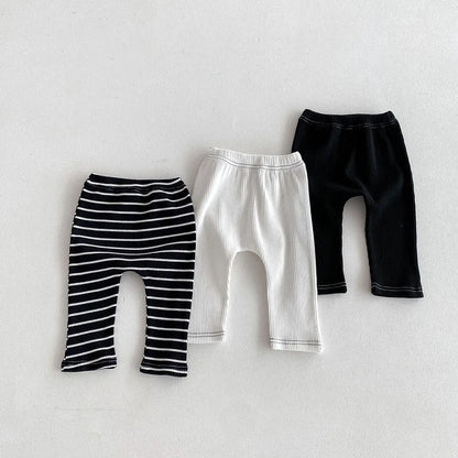 MILANCEL 2025 Autumn Baby Pants 0-3 Y Korean Style Toddler Girls Solid Big PP Leggings Infant Boys Cotton Slim Fit Trousers