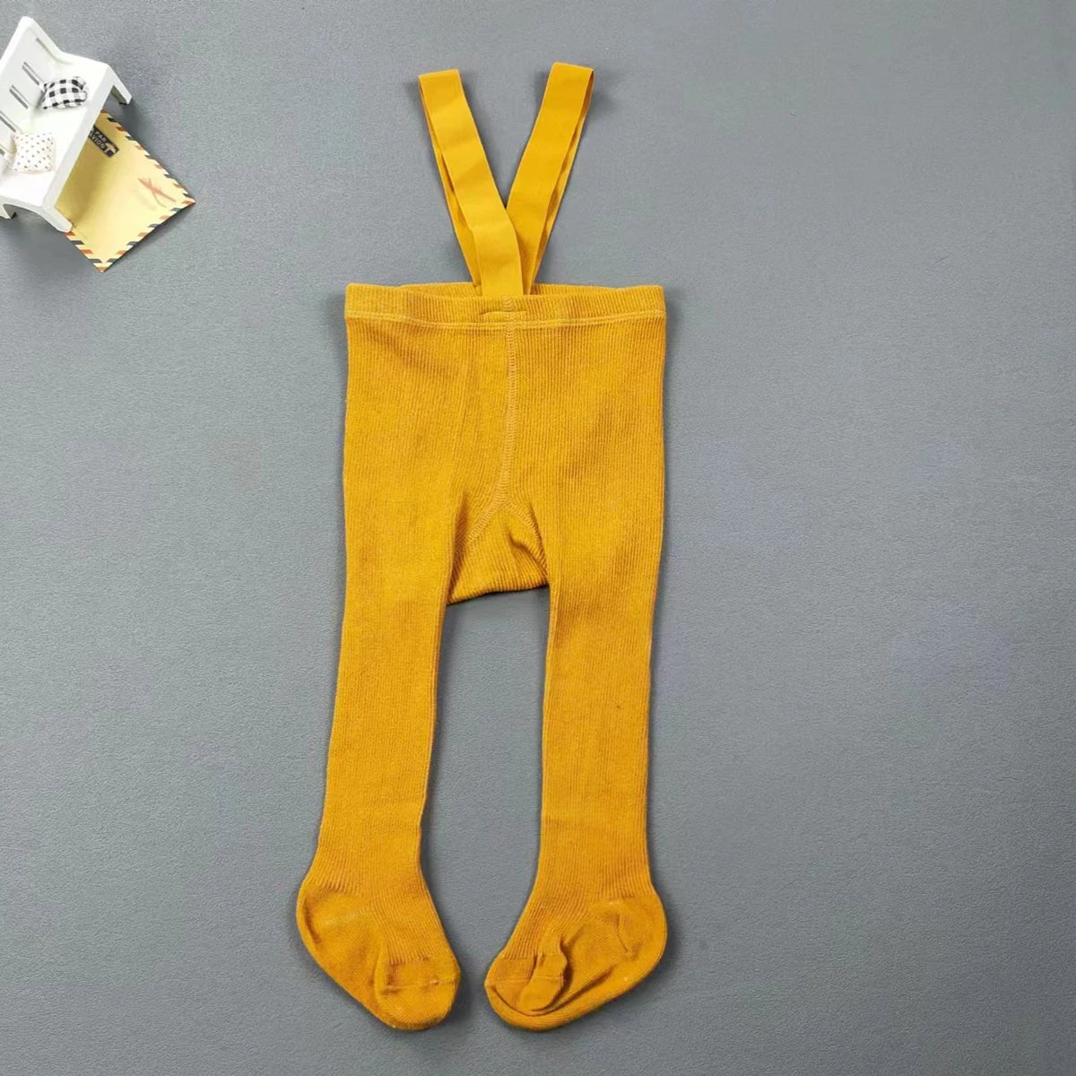 Baby Children's Pantyhose Spring And Autumn Female Baby Cute Solid Color High Waist High Elastic Overall Leggings Bib